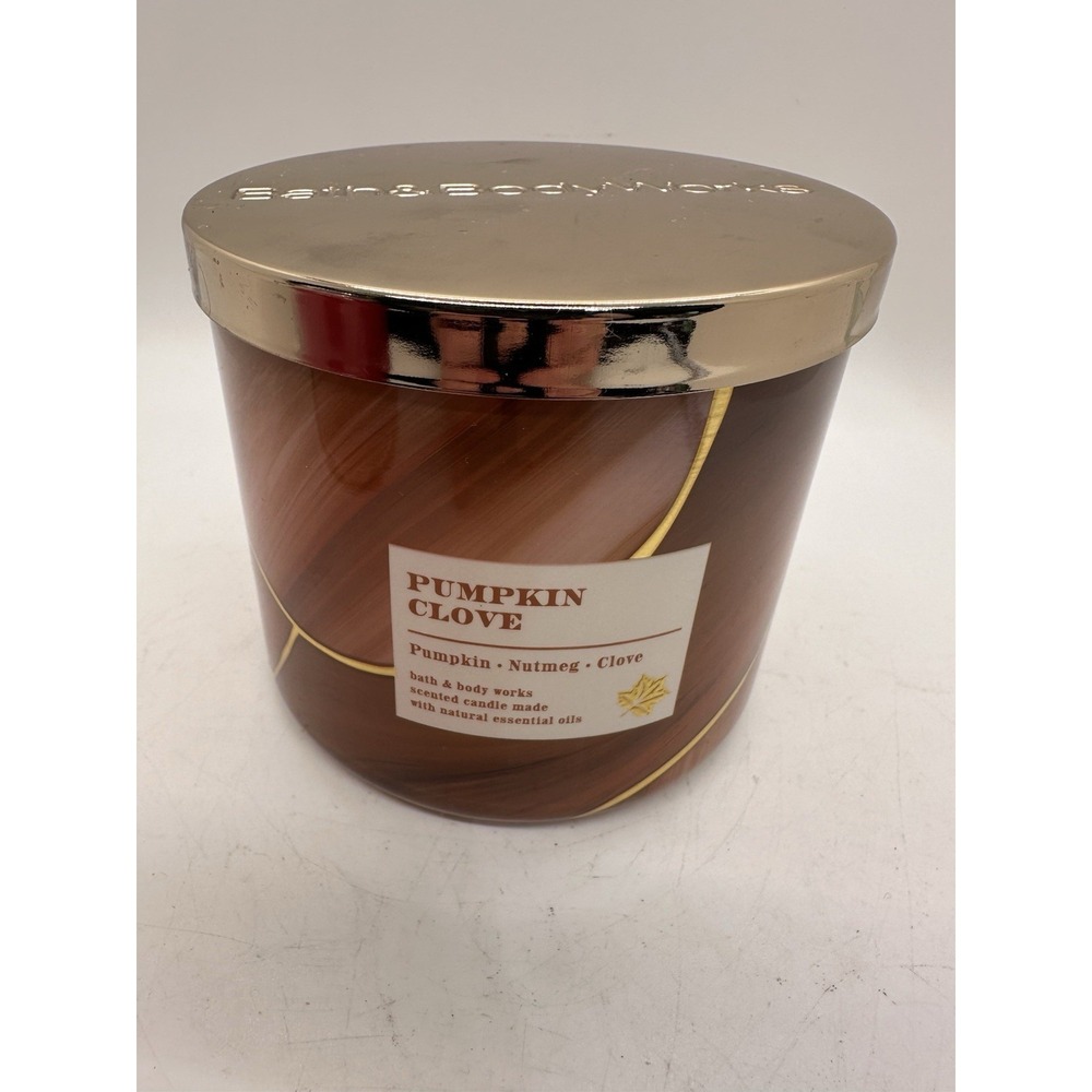 Bath & Body Works Pumpkin Clove 3 Wick Candle 14.5 oz Large Jar Unused